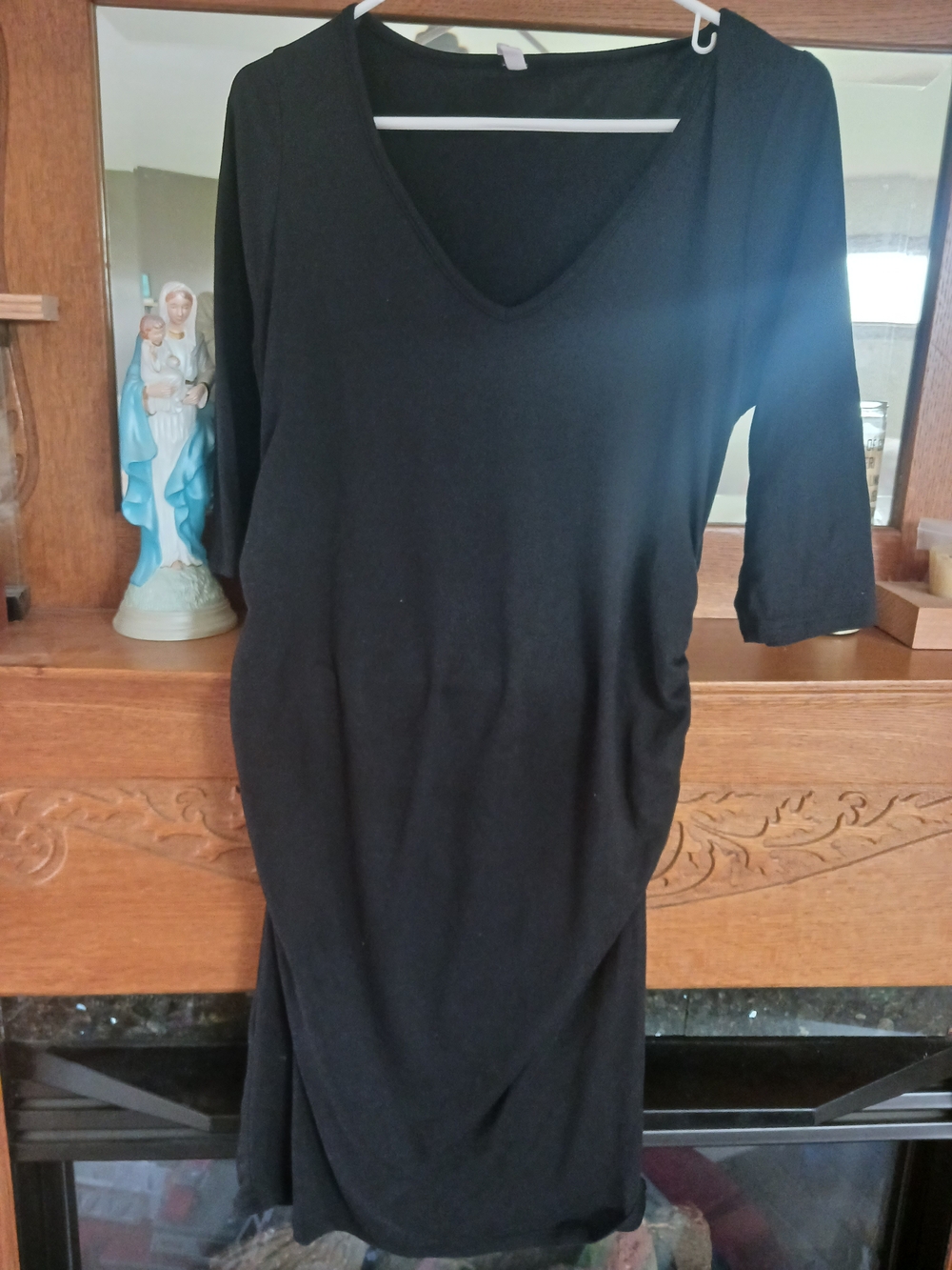 Pinkblush Black Maternity V-Neck Dress